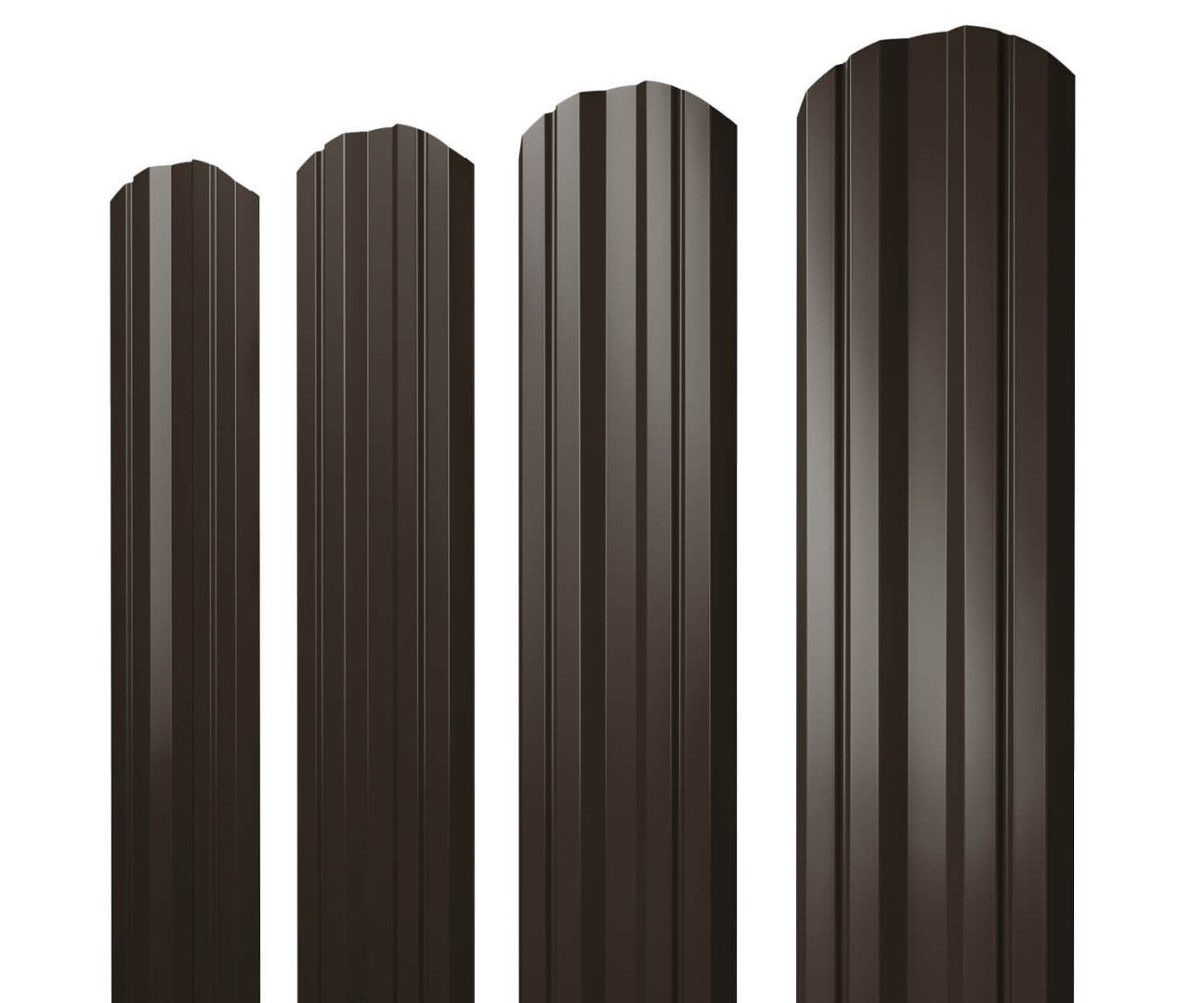 Штакетник Twin фигурный 0,5 Quarzit lite RR 32 темно-коричневый