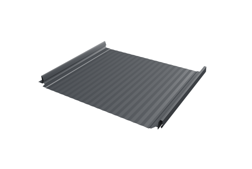 Кликфальц Pro Gofr Grand Line 0,5 Atlas X с пленкой на замках RAL 7024 мокрый асфальт