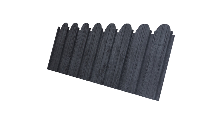 Профнастил C10B фигурный 0.45 Print Premium с пленкой Grey Wood TwinColor
