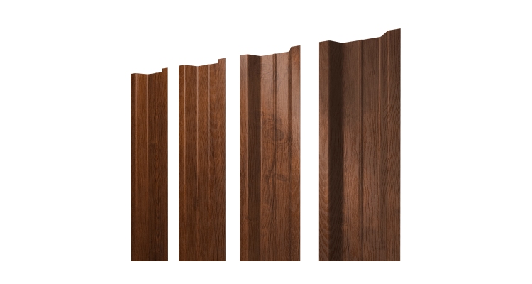Штакетник П-образный В с прямым резом 0,4 Print Premium Golden Wood Fresh TwinColor