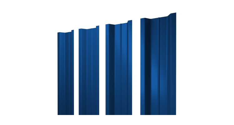 Штакетник П-образный В с прямым резом 0,5 Satin RAL 5005 сигнальный синий