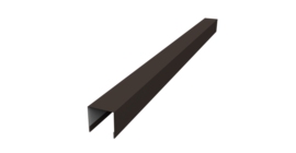 Планка вертикальная лицевая для забора жалюзи Palermo 0,5 PurLite Matt RR 32 темно-коричневый (2,5м)