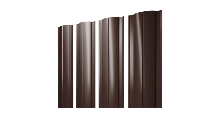 Штакетник Круглый с прямым резом 0,45 PE RAL 8017 шоколад