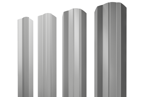Штакетник М-образный А фигурный 0,45 PE RAL 9006 бело-алюминиевый